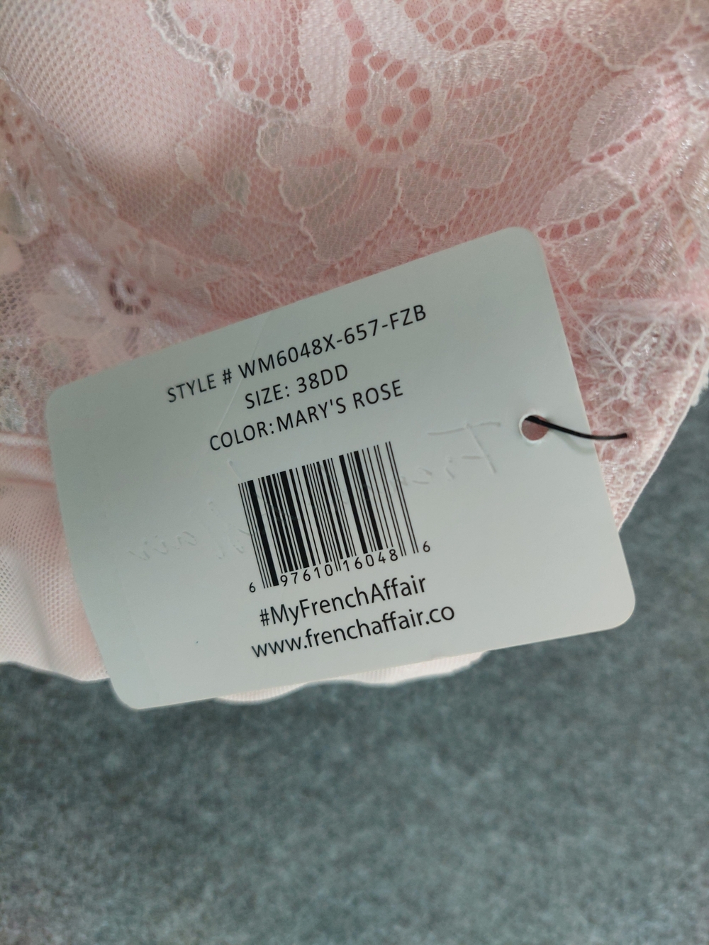 French Affair Mary's Rose Full Figure Lace Underwire Bra 38DD NWT - Picture 6 of 6